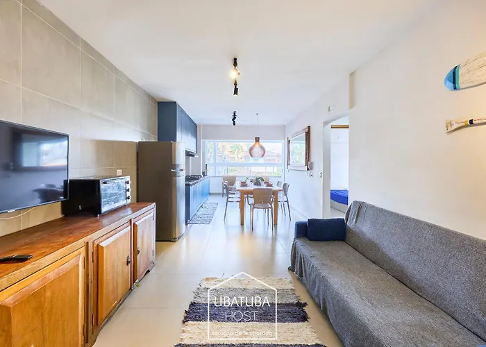 Novo 300M Da Orla Em Ubatuba - Wi-Fi E Piscina Apartamento